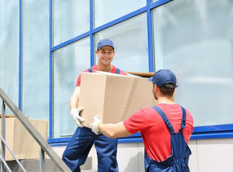 Furniture pick-up service in a Haggerston residential street