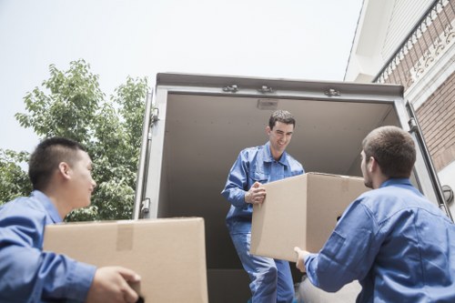 Professional movers handling a residential relocation near Haggerston