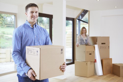 Office items prepared for transport
