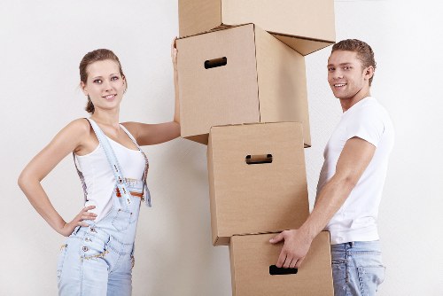 Residential flat move in Haggerston with stairs and packing